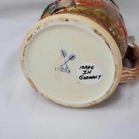 VTG Weidmann's German Beer Stein Markings 5239 Germany 6 5/8" With Pewter Lid - Picture 3 of 13